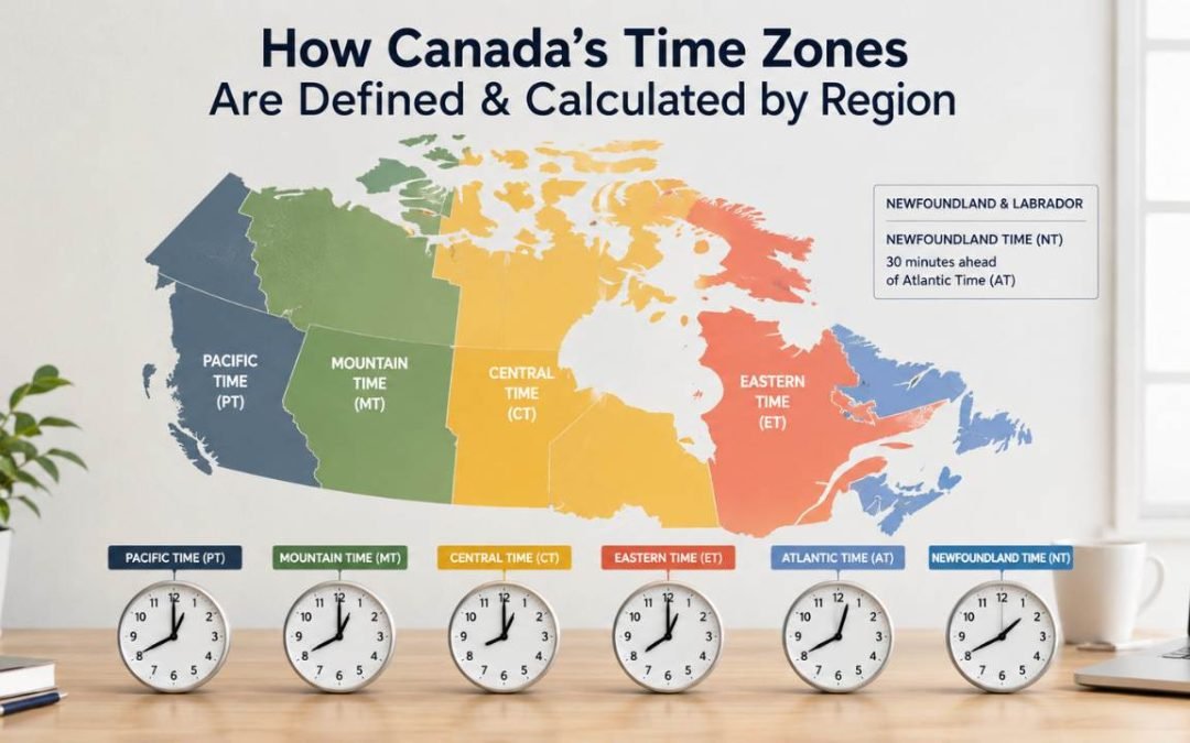 How Canada’s Time Zones Are Defined & Calculated by Region